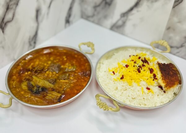 Ragoût de gheymeh aux aubergines et riz